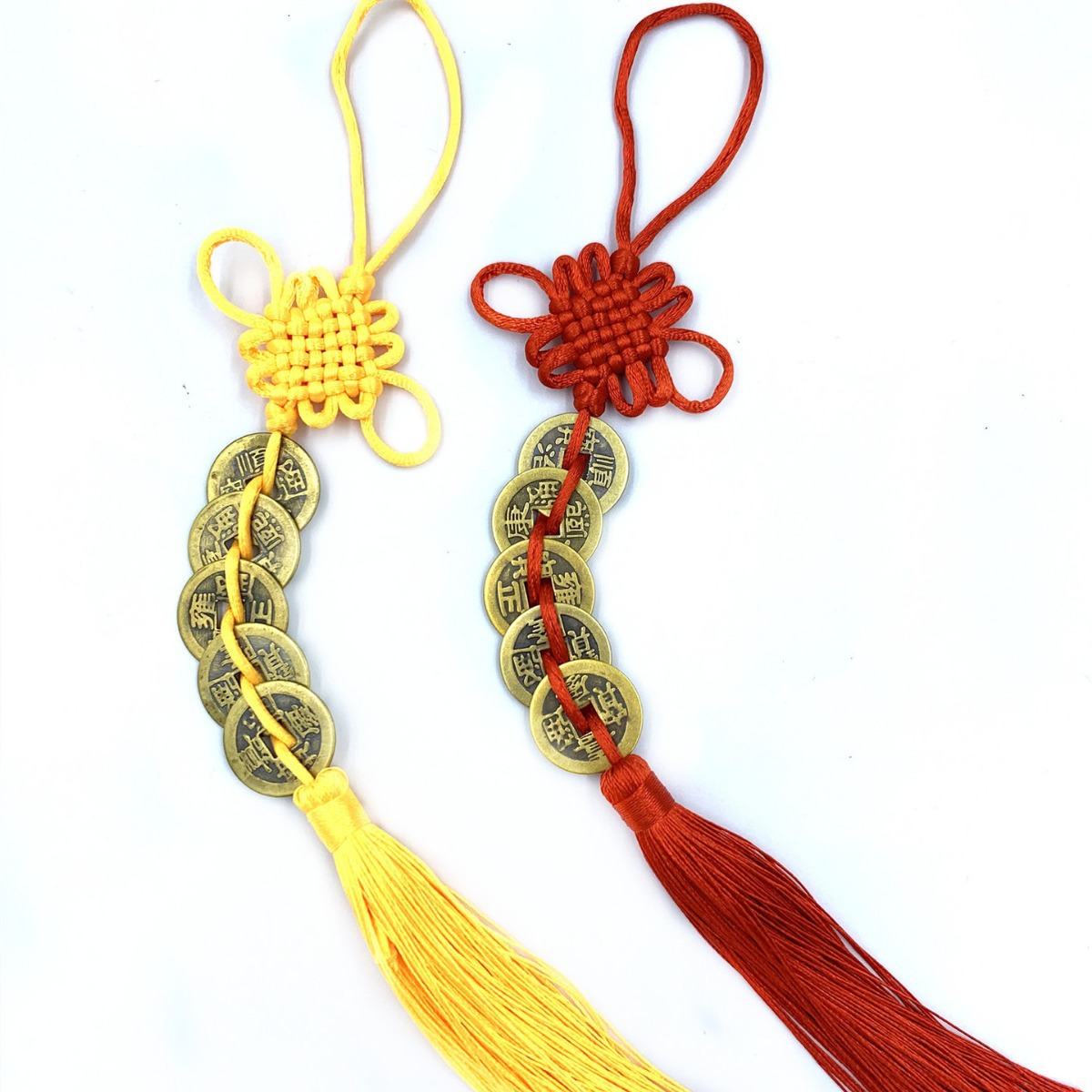 Pure Copper Five Emperors' Money Hanging String Ancient Coin Pendant Home Door and Window Car Hanging Decoration Brass to Attract Wealth