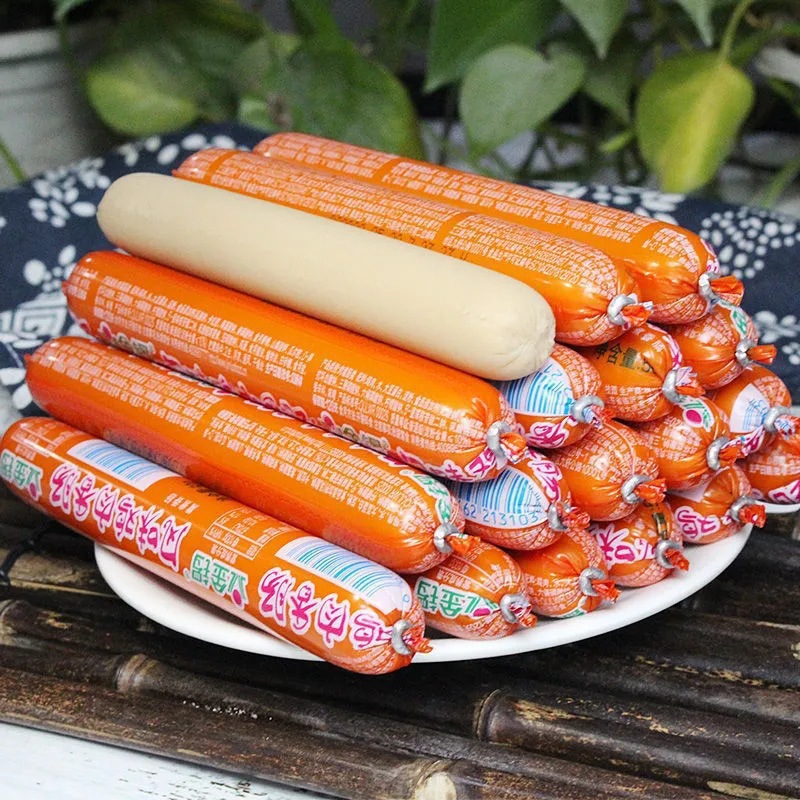 Jinluo Ham Sausage Ready-To-Eat Chicken Flavor Sausage Whole Box Wholesale Barbecue Sausage Fu Sausage Snack Food Instant Noodle Sausage