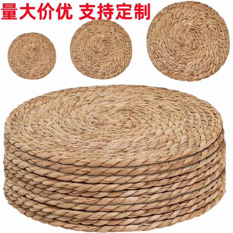 Соломенные подставки из пуэрарии, теплоизоляционные, для чашек и мисок, декоративные подставки для ресторанов, в западном и японском стилях, круглые сиденья