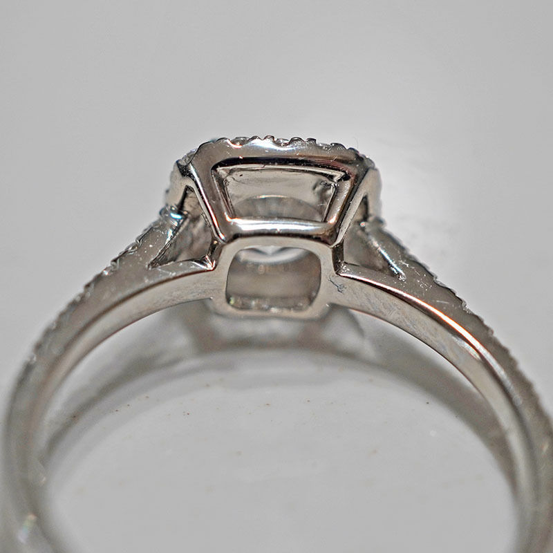 Pt950 Platinum Cultivated Diamond Ring for Women Square Shape Starry Wedding Proposal Starry Surrounding Setting