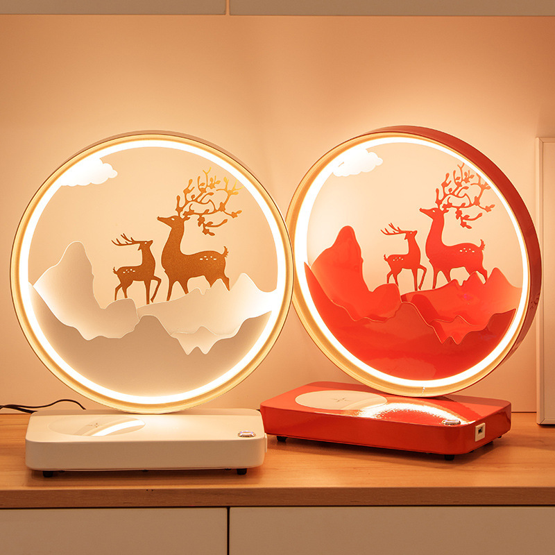 New ornaments gift creative intelligent wireless charging desk lamp lettering company gift Bluetooth audio high-end girls