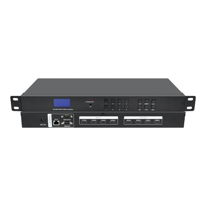 J84 Splicing Screen Signal Audio and Video Four-In and Four-Out Switcher Four-Out Matrix Image Hdmi3 in High-Definition 24 Points G3