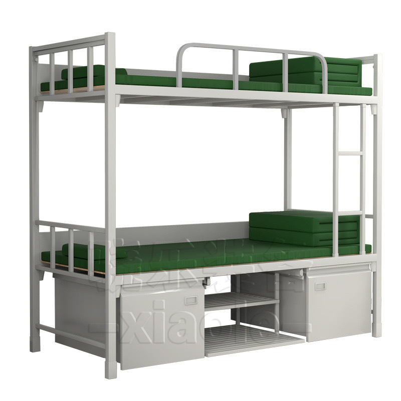 14 Bunk Bed School Dormitory Upper and Lower Bunk Iron Frame Bed Thickened Single and Double Internal Cabinet Single Bed