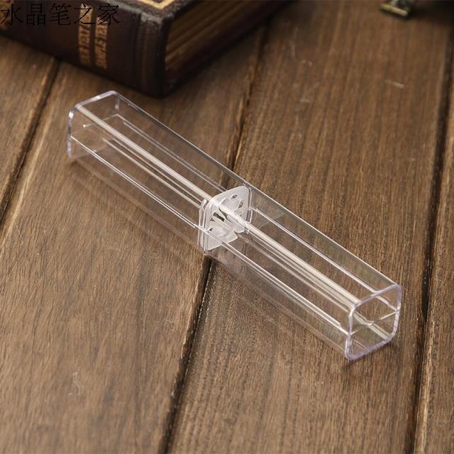Spot full transparent pencil case small square pencil case quadrangular Crystal pencil case good quality