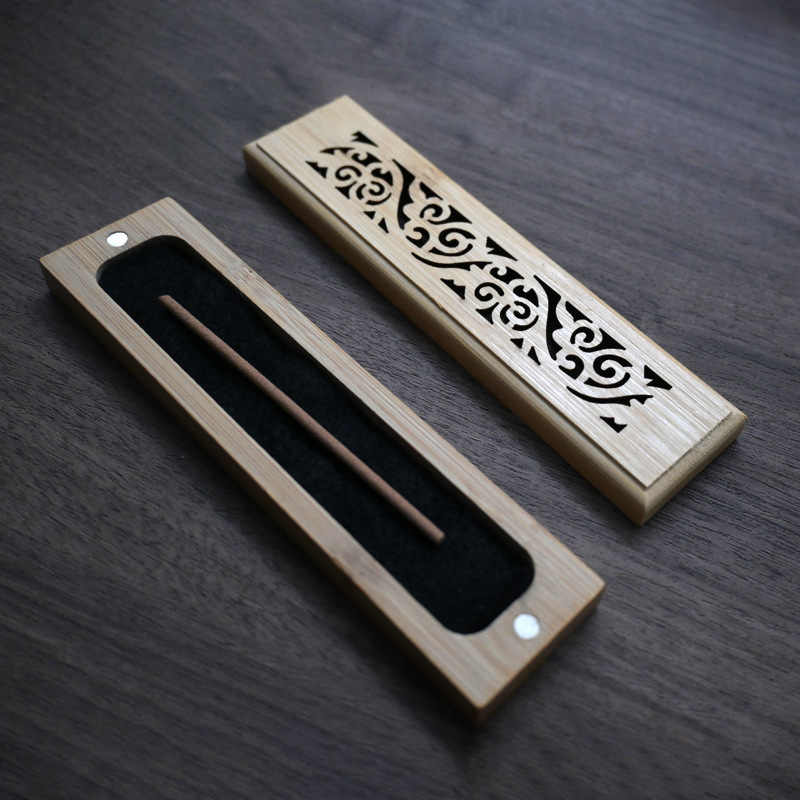 Household bamboo incense box incense plug-in incense burner incense burner incense burner incense burner incense burner incense box bamboo wood storage