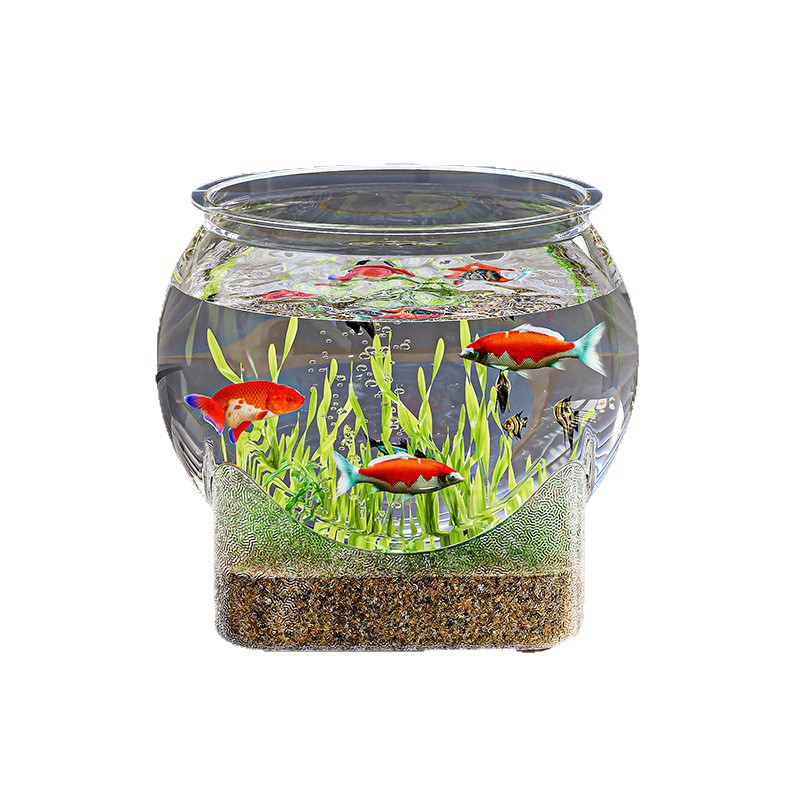 Fish Tank Desktop Small Landscaping Ecological Tank Office Transparent Turtle Tank Wholesale Plastic Anti-Fall and Anti-Break Goldfish Tank