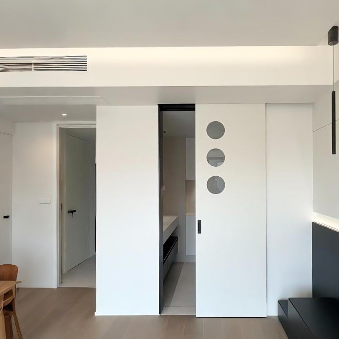 Sliding Ghost Door French Mid-Century Style Trackless Toilet Door Hanging Kitchen Door Minimalist Sliding Door Manufacturer Customization