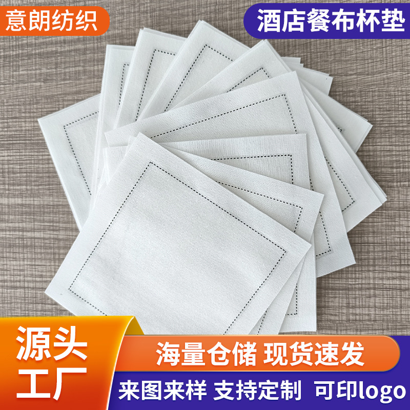 Cross Border Cotton Cocktail Western Food Coaster Dinner Wedding Cotton Napkin Mouth Cloth White Folding Flower Placemat
