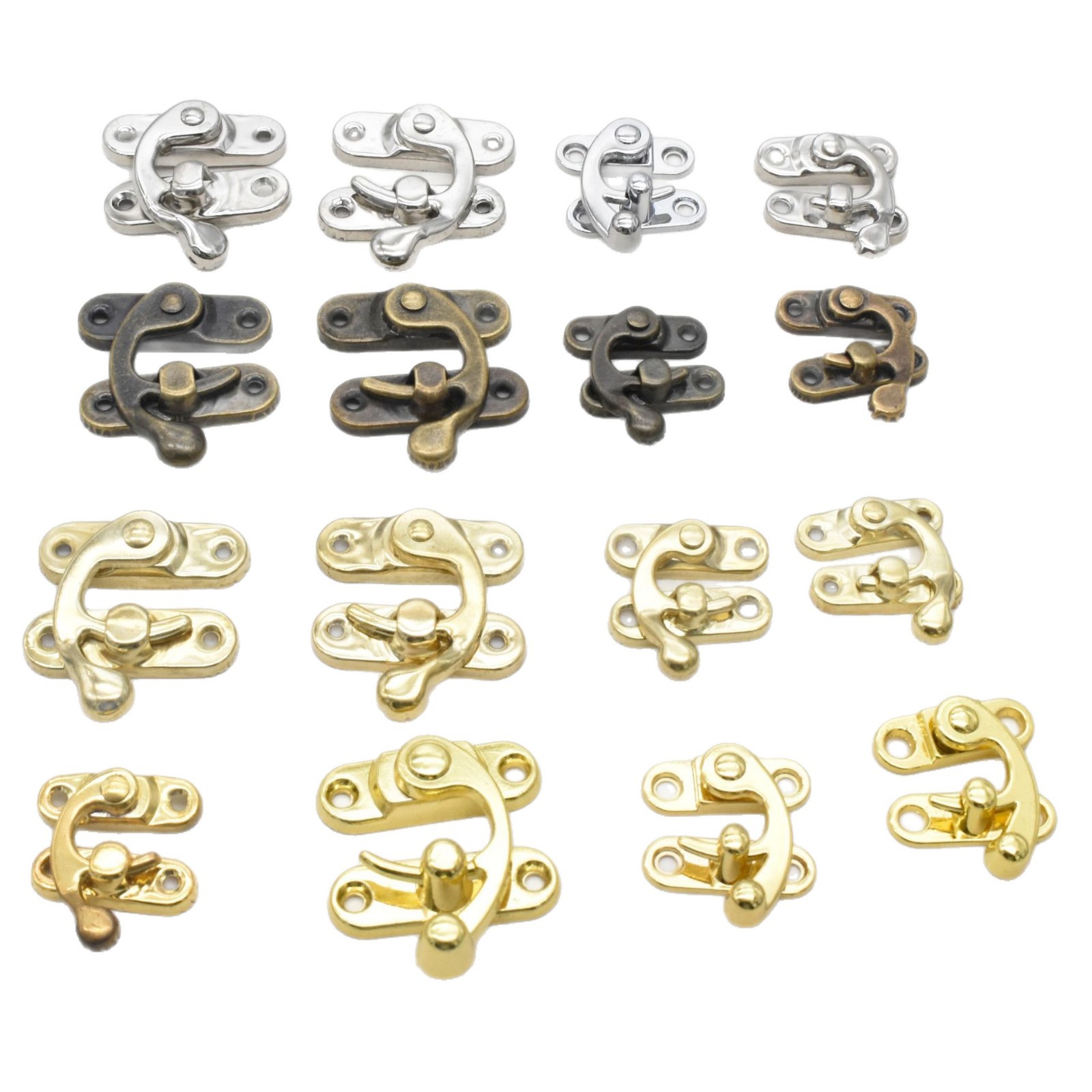 Cross-Border Direct Sales New Chinese Style Horn Lock Wooden Box Antique Lock Packaging Box Luggage Accessories Gift Box Metal Buckle