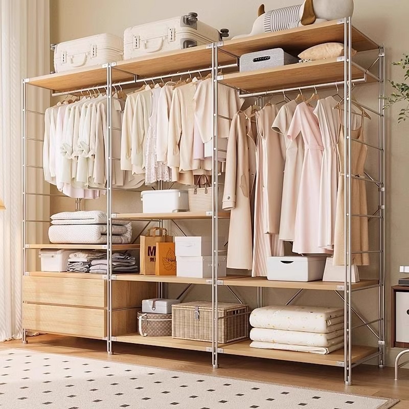 Вешалка для одежды напольная японского стиля, стойка для пальто, хранение одежды, открытый шкаф для гардеробной