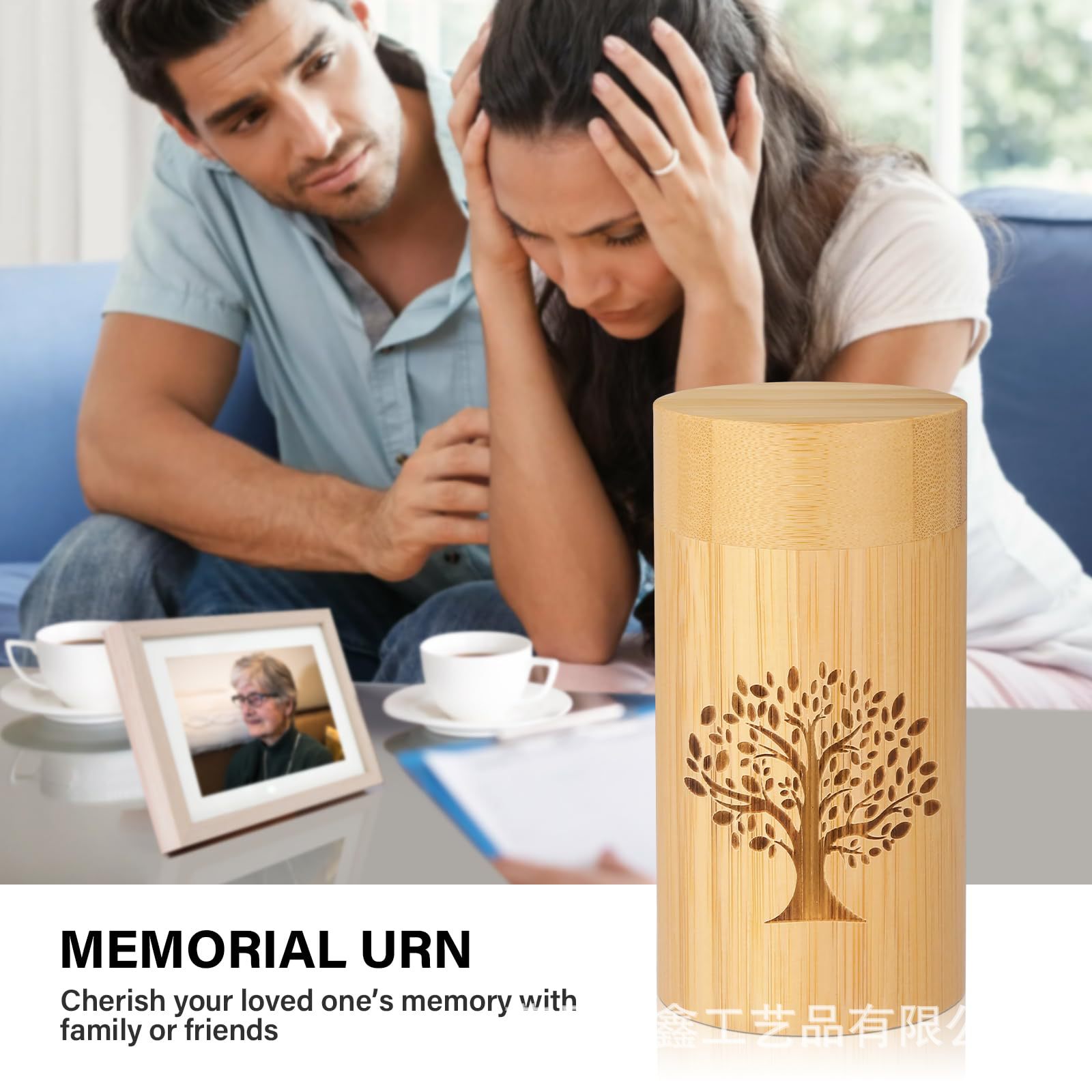 Bamboo Urn Small Pet Cremation Funeral Box Life Tree Coffin Box Hair Collection Memorial Box Cremation Box