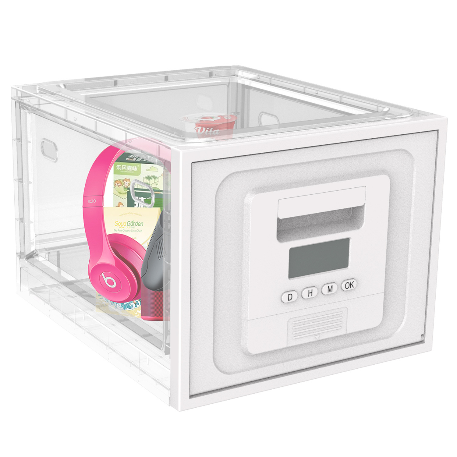 Timed Unlocking or Password Unlocking Food Foldableing Storage Box Snack Storage Box Mobile Phone Prison Timed Medicine Box