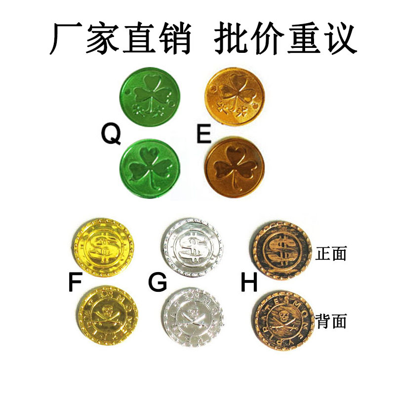 Cross-border plastic gold coin festival props pirate coin skull skull silver coin US gold coin simulation ancient copper coin Chenghai manufacturer