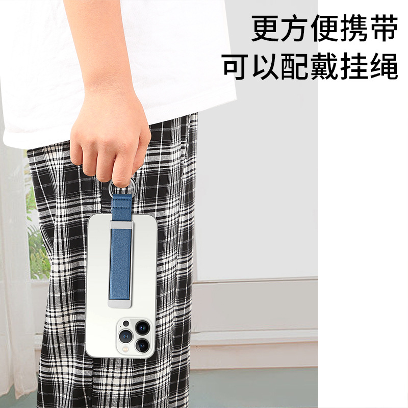 Mobile phone wrist strap bracket multifunctional universal ring buckle metal leather paste lazy desktop pull-out drop-resistant New