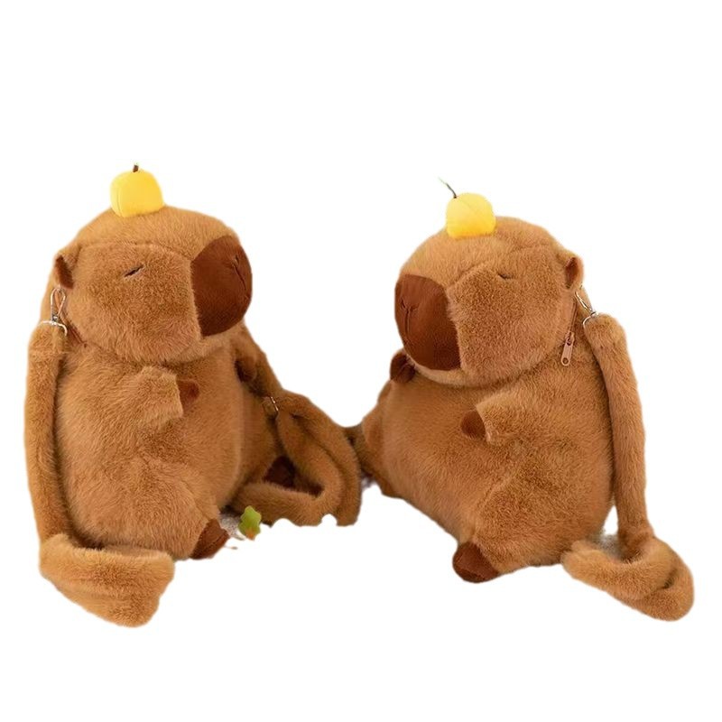 New High-value Kapibala Backpack Small Fresh Plush Bag Women's Cartoon Cute Capybara Doll Bag