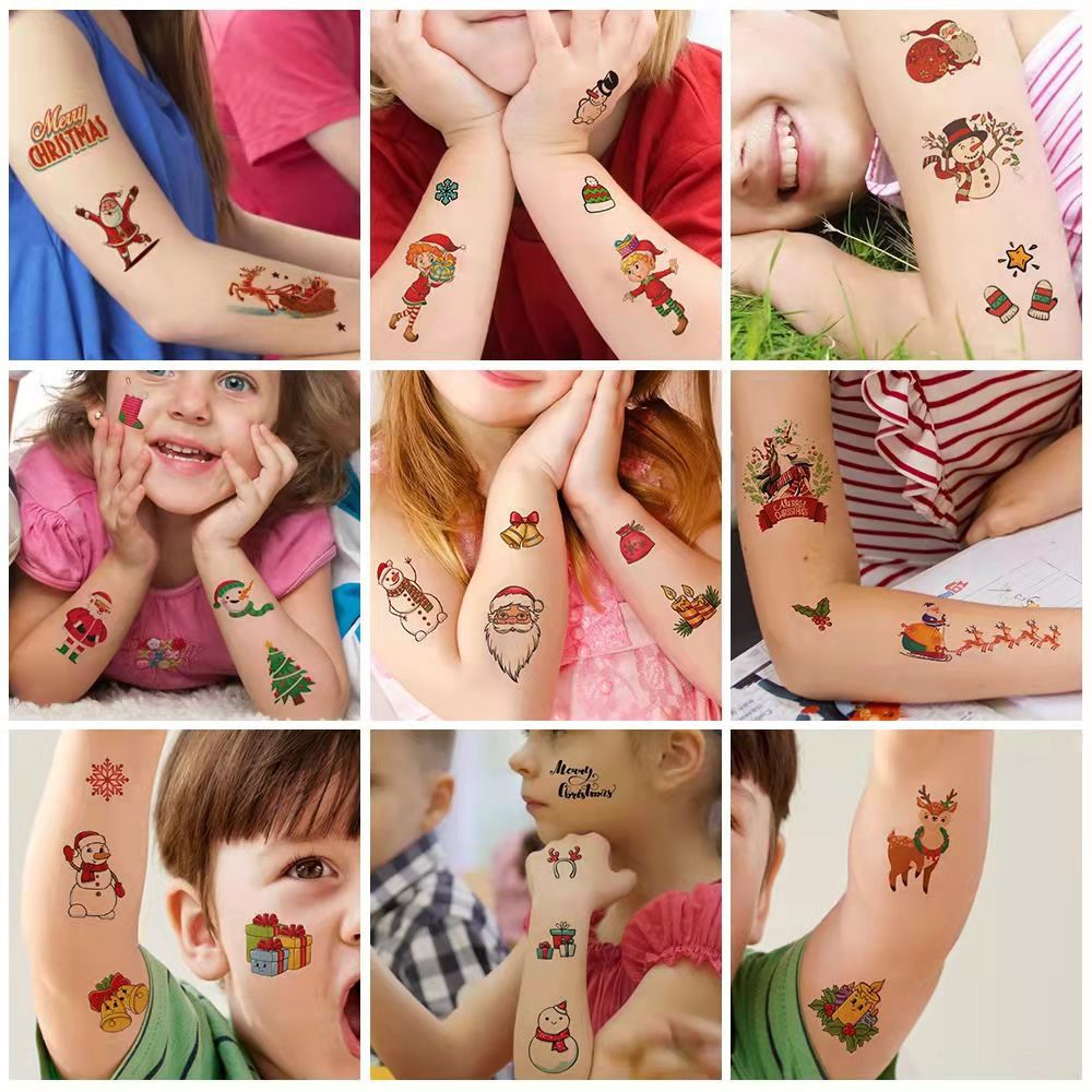 Cross-border New Cartoon Christmas Tattoo Sticker Advanced Sense Children's Cute Santa Claus Gift Arm Tattoo Sticker