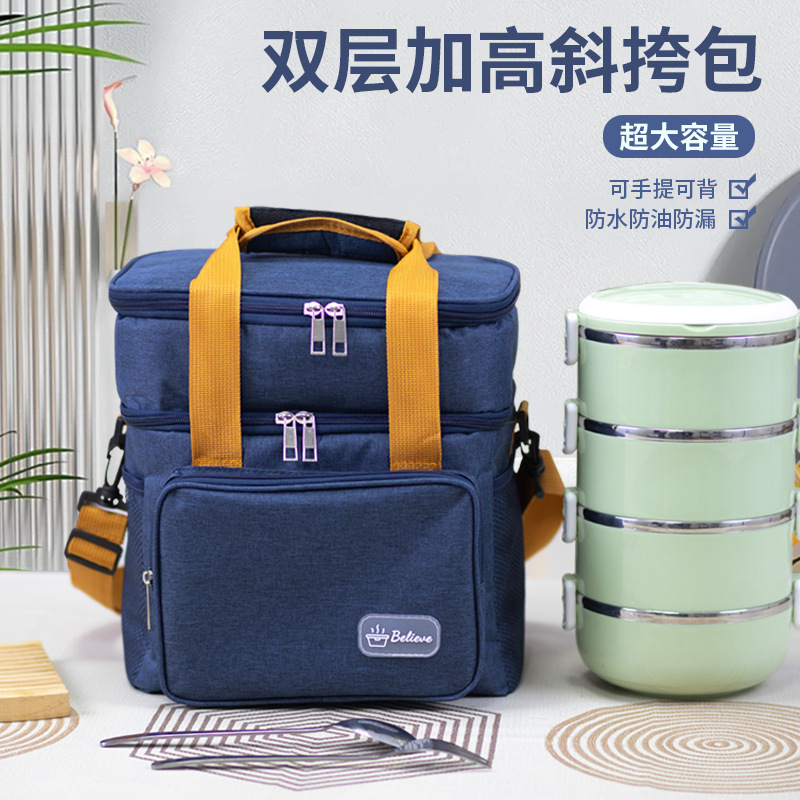 Temu Lunch Bag, Insulated Ice Pack, Single/Double Layer Lunch Bag, Leak-Proof, Portable Insulated Lunch Bag