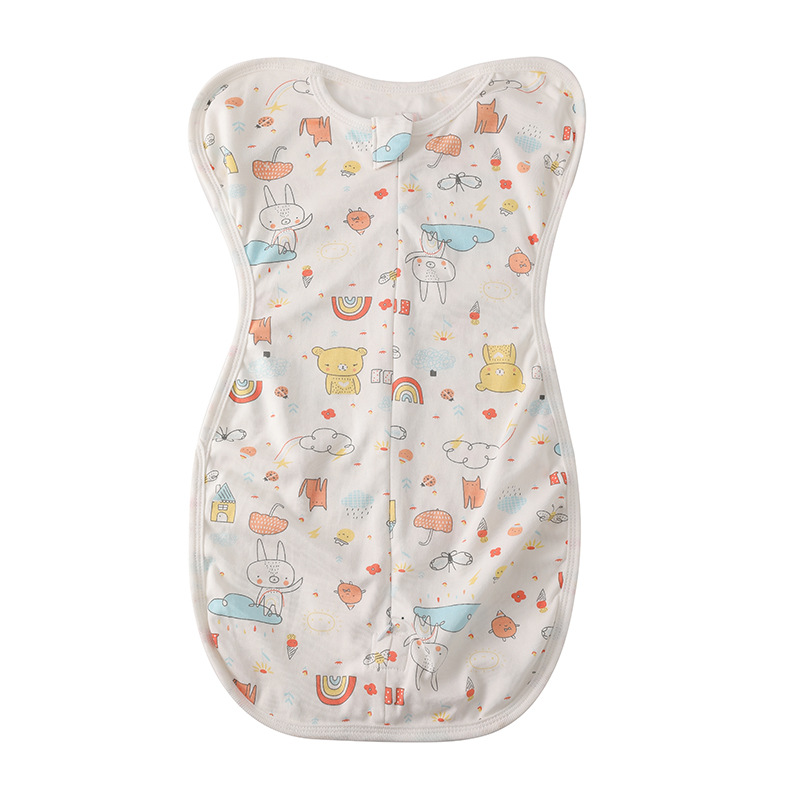 Baby Surrender Sleeping Bag Newborn Swaddling Bag Baby Kick-proof Quilt Air Conditioner Pure Cotton Anti-startling Zipper Sleeping Bag