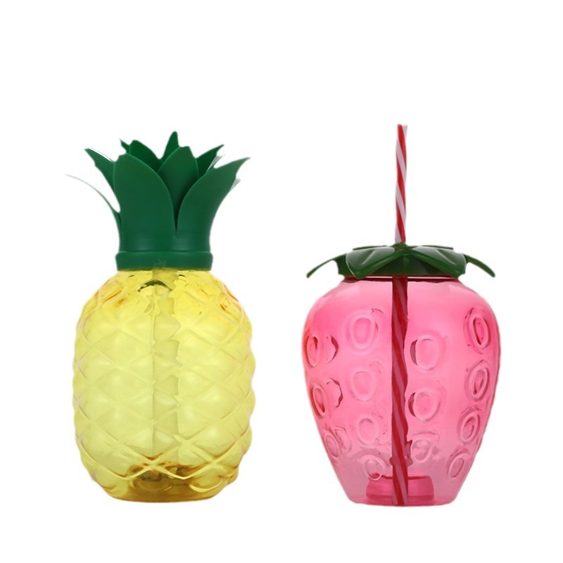Popular food festival fruit modeling Cup Internet celebrity Ins cold drink straw cup food grade PET fruit plastic modeling Cup