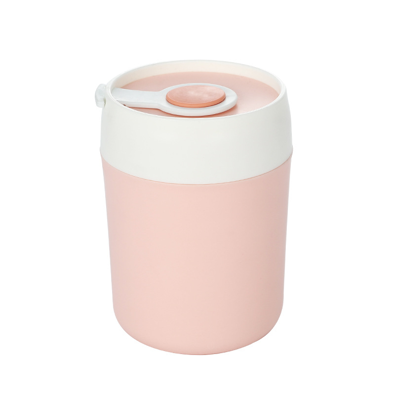 Morning Cup Porridge Cup 304 Stainless Steel Small Lunch Box Heat Preservation Soup Cup Portable Soup Bowl with Lid and Spoon Milk Oatmeal Cup