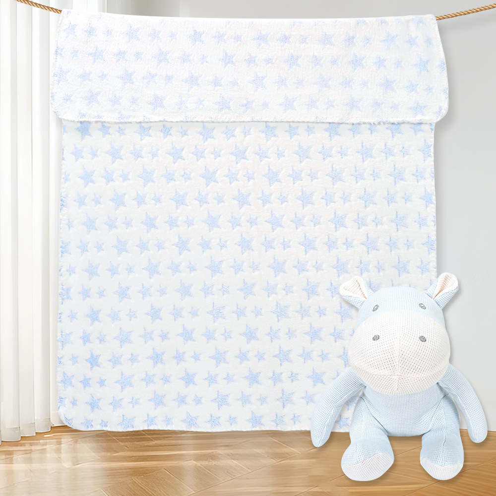 Baby Flannel Blanket, Cute Comfort Doll, Full Moon Gift Box, Newborn Combination Package, Baby Blanket to Coax Baby to Sleep