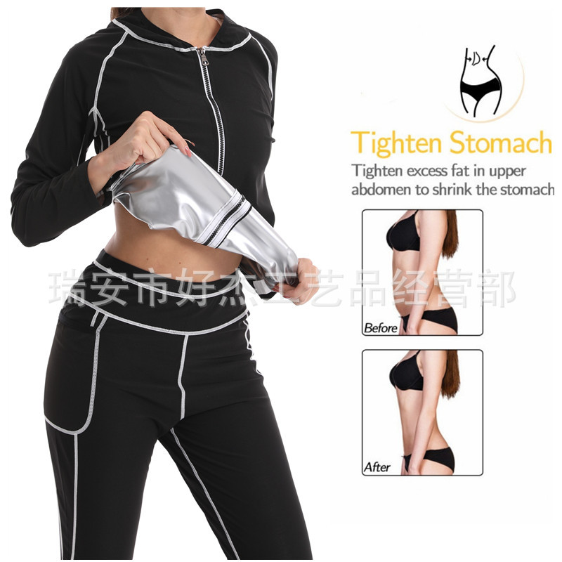 Amazon Men's belly contracting yoga sweat suit European and American plus size sports workout clothes suit stitching long sleeve corset