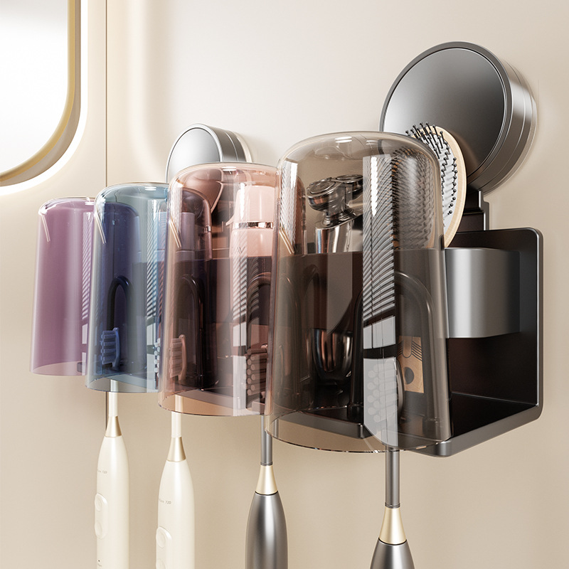 Держатель для зубных щеток с присоской, настенный без отверстий для ванной