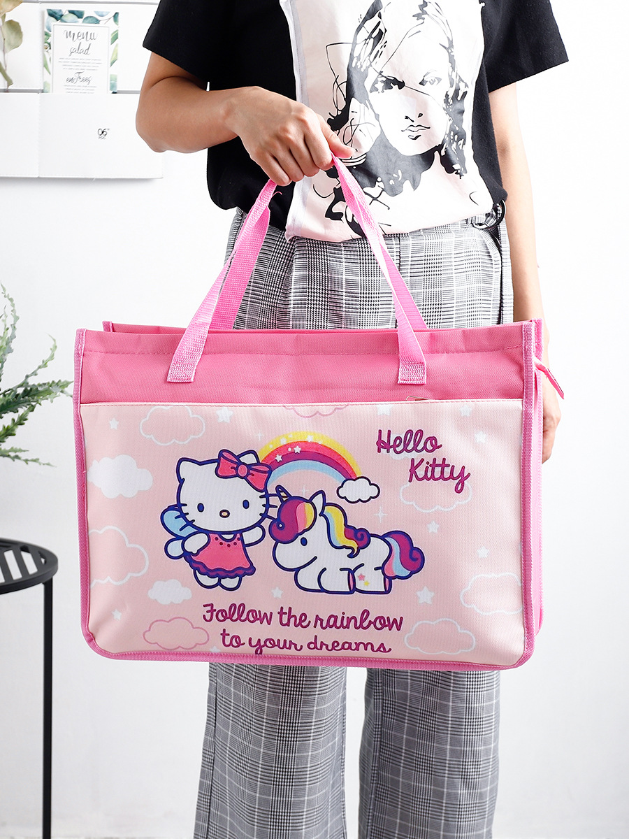 A3 Drawing Board Bag 8K Art Bag Handbag Large Capacity 8-Open Sketch Paper Tutoring Bag Cartoon Cute Waterproof Painting Bag