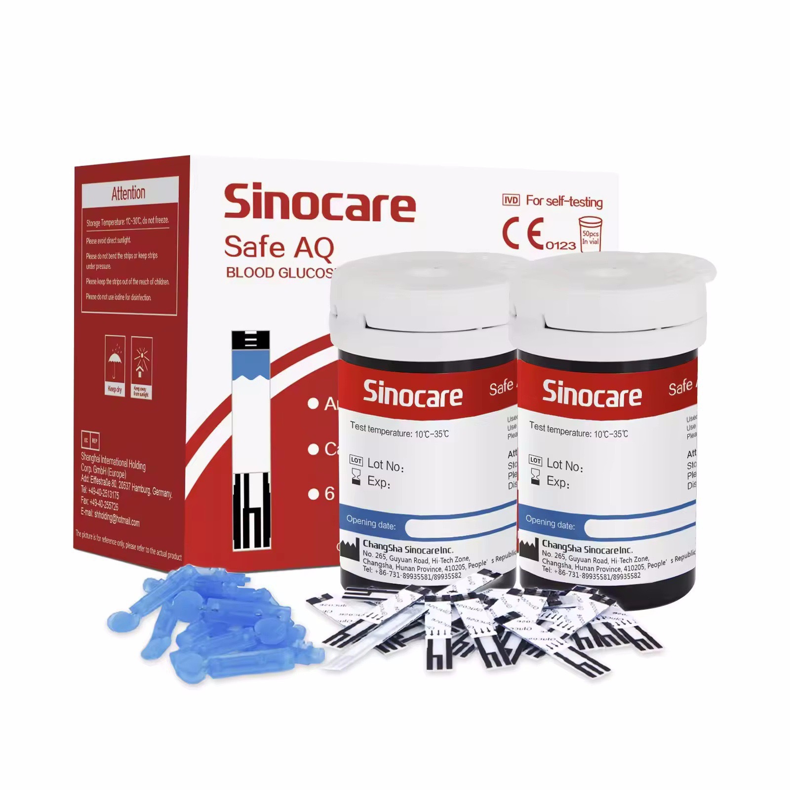 Sinocare Safe Aq Export Model Export Code-Free Blood Glucose Meter Accurate Home Blood Glucose Measuring Instrument Test Paper