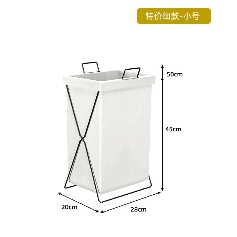 Cross-Border New Washable Dirty Clothes Basket Cotton and Linen Covered Folding Storage Organizer Storage Box Bathroom Clothes Storage Basket