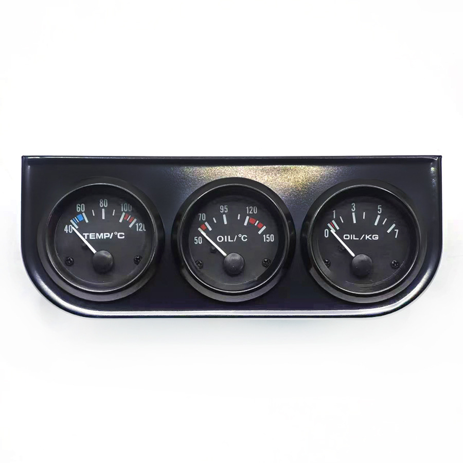 Приборная панель для модификации автомобиля: датчик температуры воды, датчик температуры масла, датчик давления масла, тройной датчик 2 дюйма 52 мм, черный фон, черная крышка, синяя оболочка, производитель