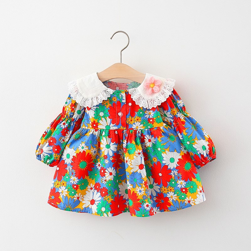 New Princess dress baby girl 2021 spring and autumn children's clothing children's dress girl's online red ocean style skirt generation hair