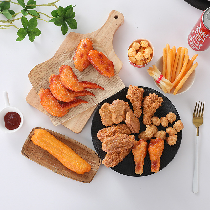 ПВХ симуляция куриных ножек куриные крылья картошка фри наклейки для холодильника креативные декоративные реквизиты куриные ножки Кока-кола куриные крылья