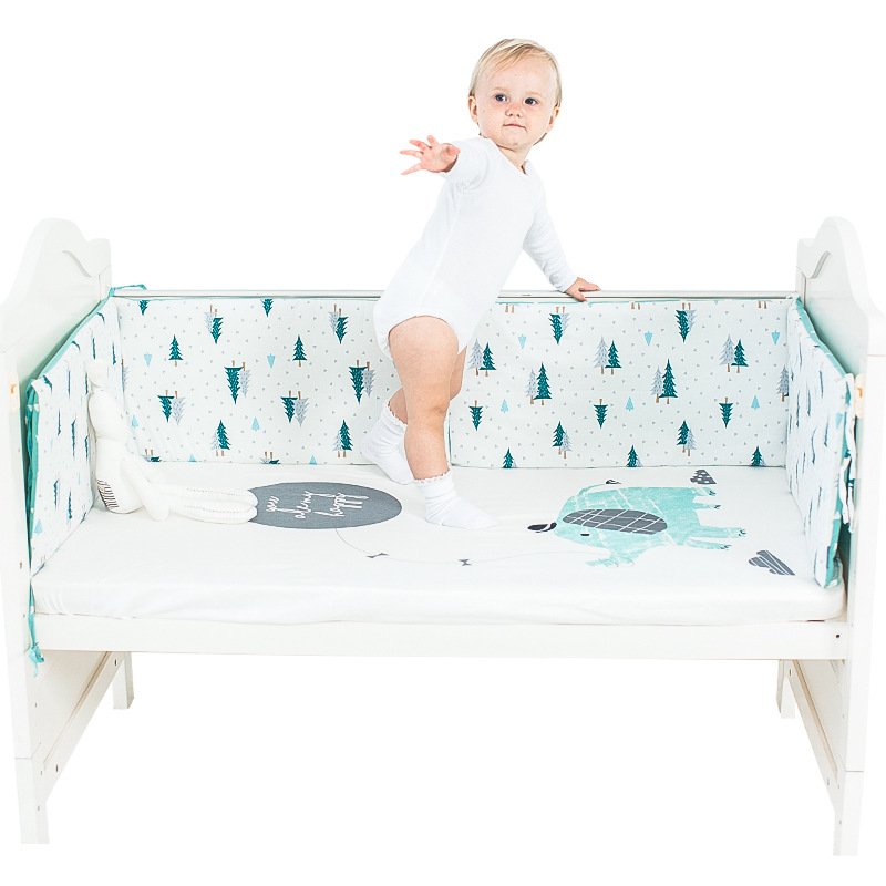 2024 New Baby Bedding Supplies Set Cotton Baby Anti-Collision Bed Surround Four Seasons Baby Thickened Anti-Fall Bed Surround
