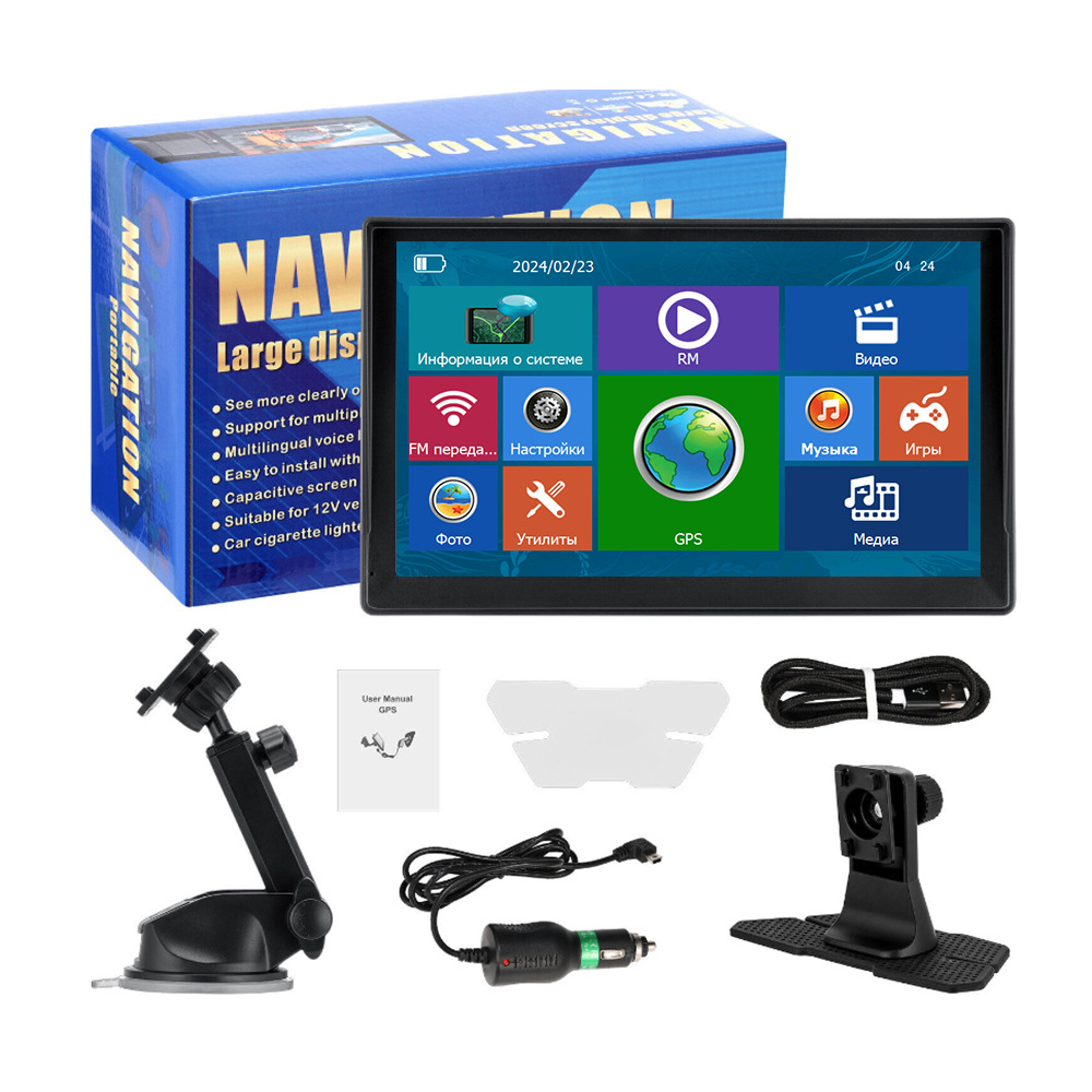 Cross-border e-commerce portable 9-inch gps navigator car large screen capacitive screen 8G 256M truck Europe and America