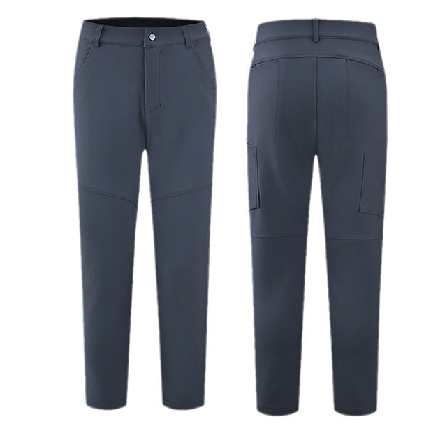 Gm Outdoor Softshell Pants with Fleece Lining, Warm, Waterproof, Windproof, Stretchy, Breathable, Hiking Pants, Thickened Casual Pants, Cold-Proof