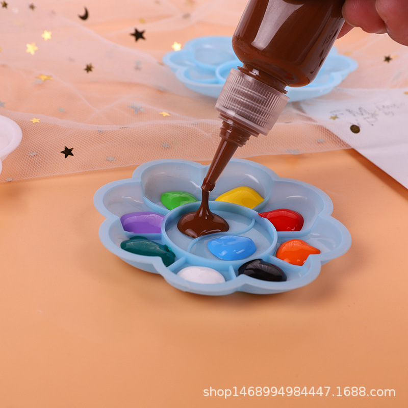 Оптовая палитра сливового цвета, белая, маленькие ножки, пластиковая краска, акрил, акварель, гуашь, детская палитра для рисования