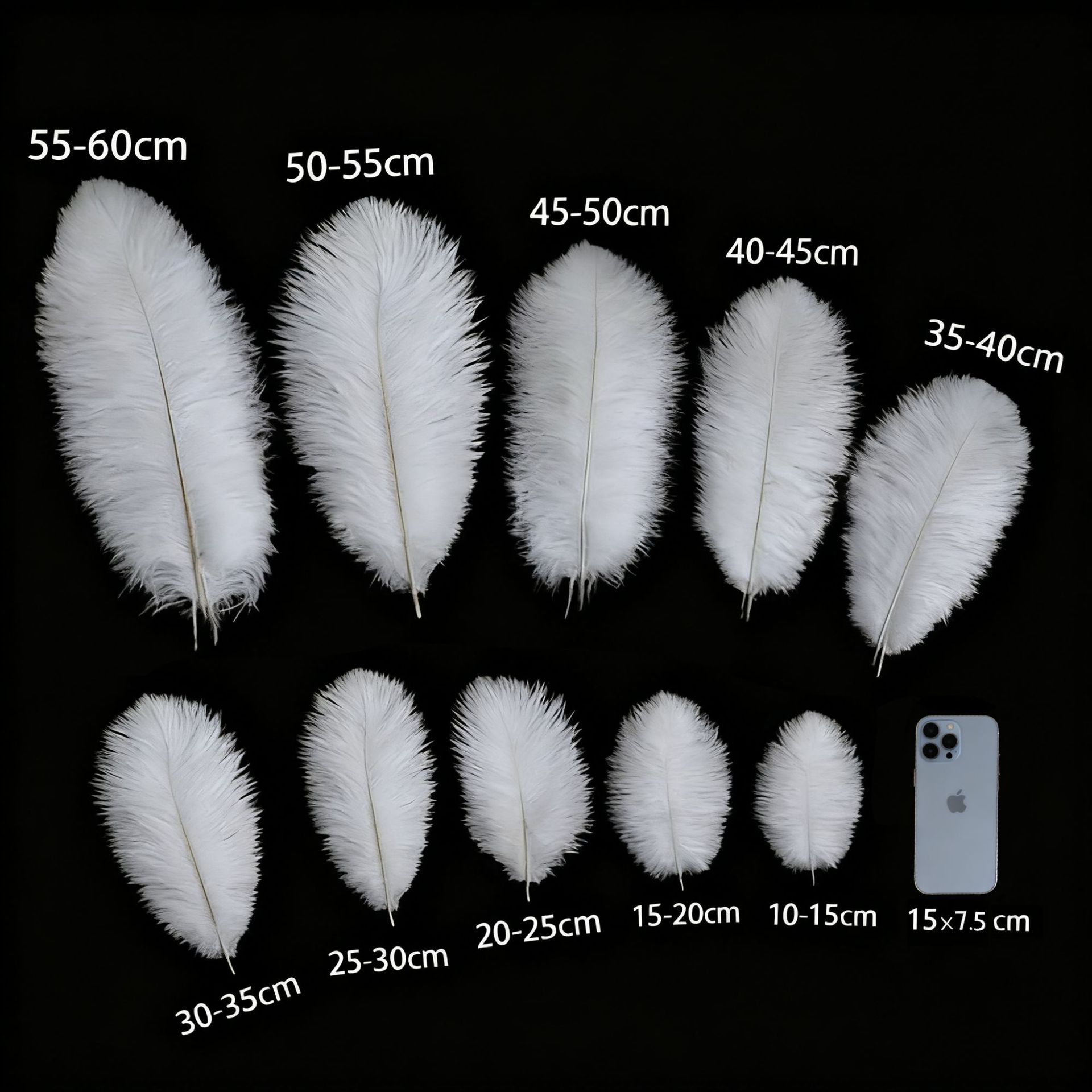 15-80cm Ostrich Feather Banquet DIY Wedding Road Feather Flower Ornaments Table Props Ornaments Feather Performance Multi-Color
