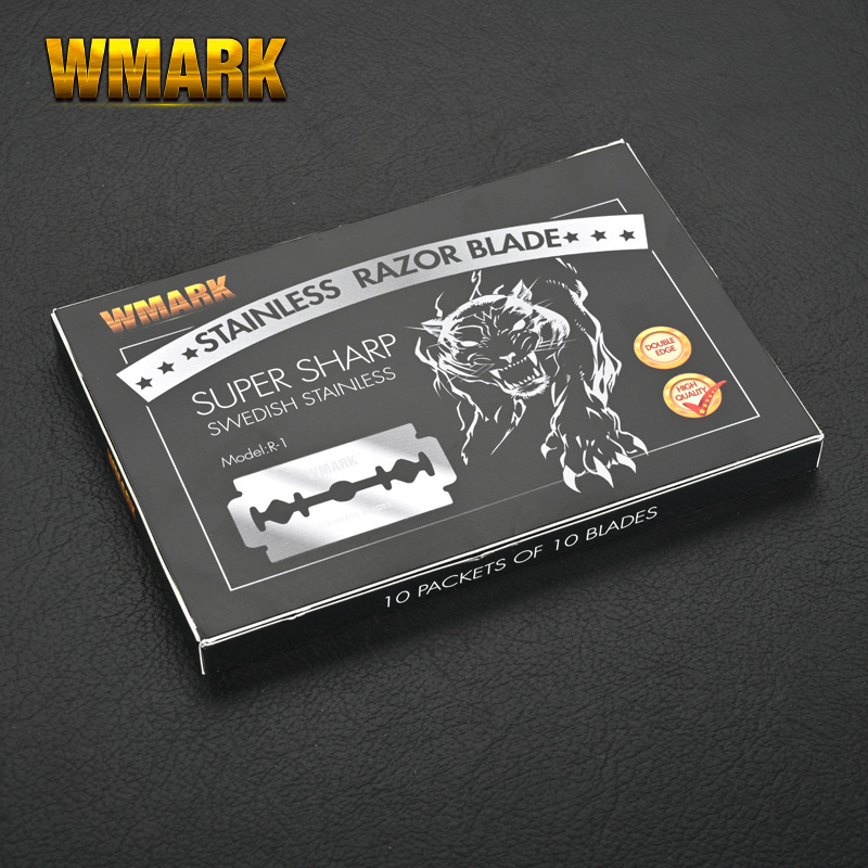 Wmark Popular 1000 Pieces of Swedish Stainless Steel Razor Blade Old-Fashioned Razor Double-Sided Eyebrow Trimmer R-1