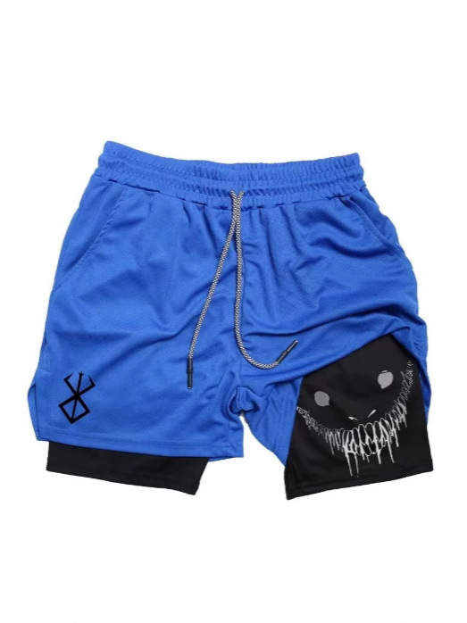 Dragon Ball Series Ghost Shorts Summer Printed Double Layer Two-in-One Men's Basketball Running Casual Home Sports Shorts