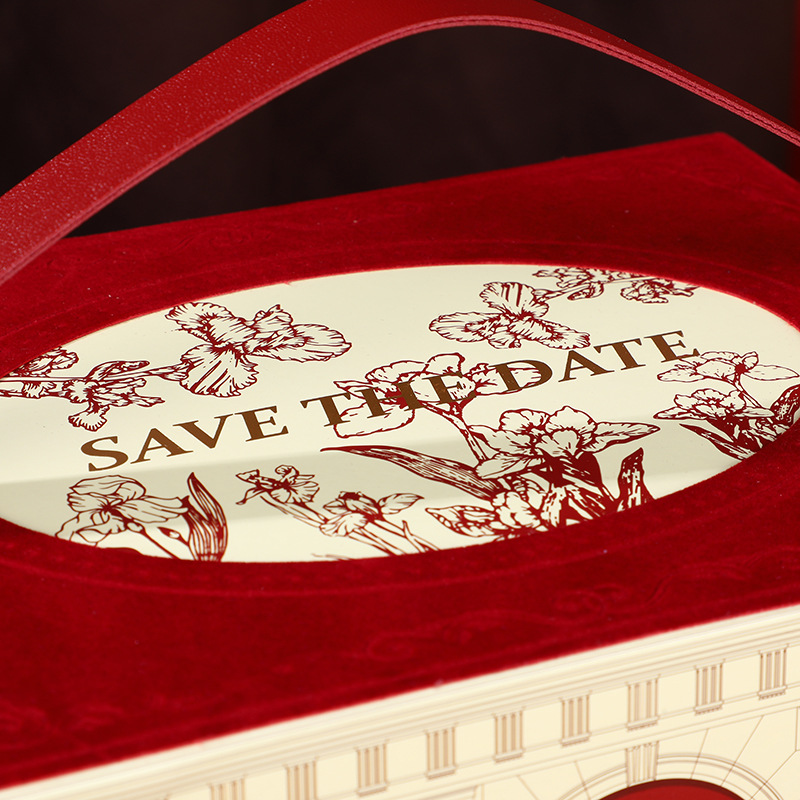 Wedding Bridesmaid Accompanying Gift Wedding Candy Box Square Box High-end Iris Flower Hand Gift Empty Box Gift Box