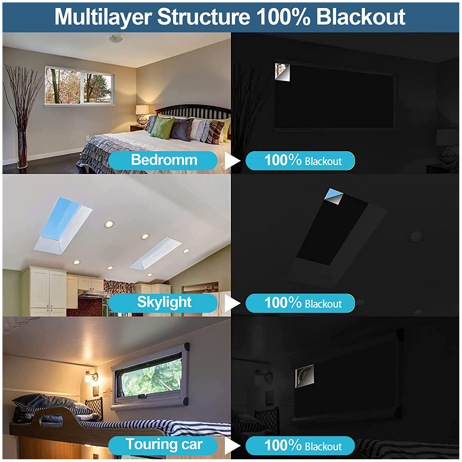 New Cross-Border Homemade Portable Travel Curtains, Temporary Blackout Self-Adhesive DIY Cut Curtains, Ready Stock from Manufacturers