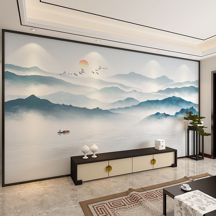 3D Chinese Ink Landscape Painting Wallpaper Living Room Tv Background Wall Cloth Bedroom Wallpaper Film and Television Wall Cloth Mural