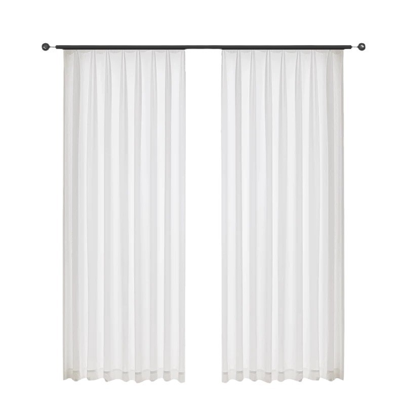 Phantom Vertical Striped Blinds Sheer Curtain Window Screen Thin Sheer Light-Transmitting Opaque Sheer Curtain Finished Window Screen Simple Elevated White Sheer