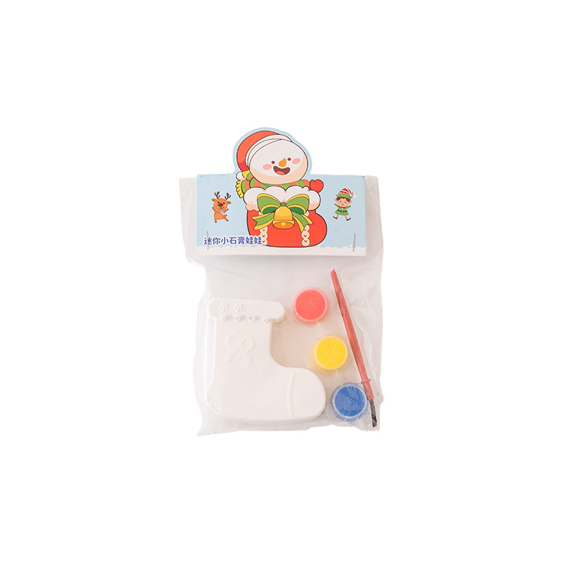 Children's Christmas Plaster Creative Handmade DIY Graffiti Bag Plaster Doll Surprise Set Reward Small Gift