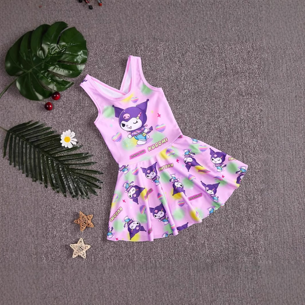 Детский купальник для девочек 2025 Новый Летний Купальник Сиаман для девочек Маленьких и Средних Принцесс Мультяшный Куломи