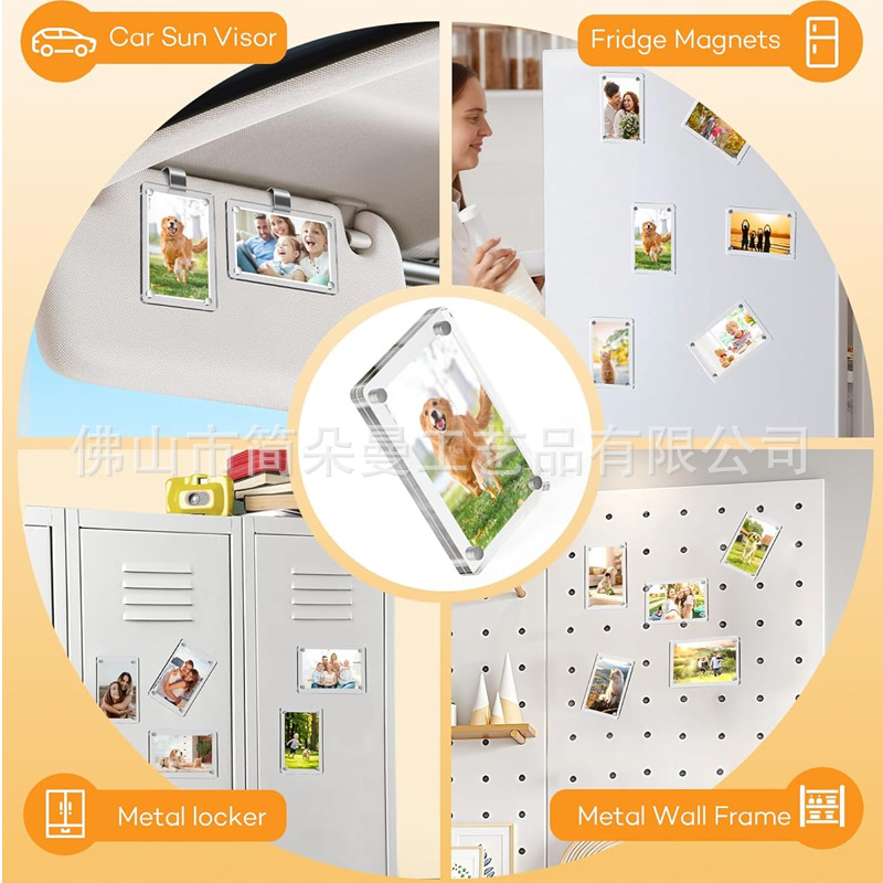 Acrylic Magnetic Polaroid Photo Card Photo Frame Car Sun Visor Photo Holder Magnetic Refrigerator Magnet Photo Holder