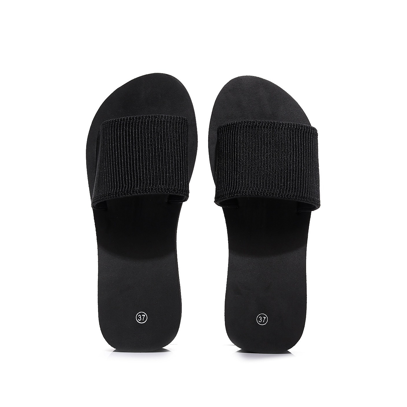 Sponge Slippers Wholesale Summer High Heel Slippers Thick Bottom Sponge Solid Color Outer Wedge Slippers Women's Sandals