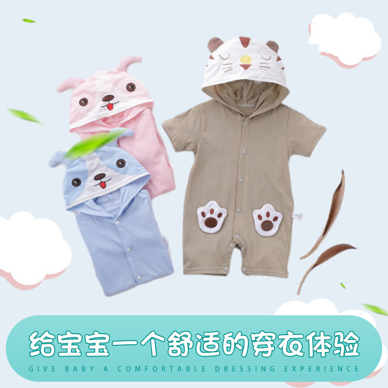 Новорожденные ползунки для мелких животных, весенний и осенний хлопковый комбинезон, теплые осенние вещи, пижама, ползунки