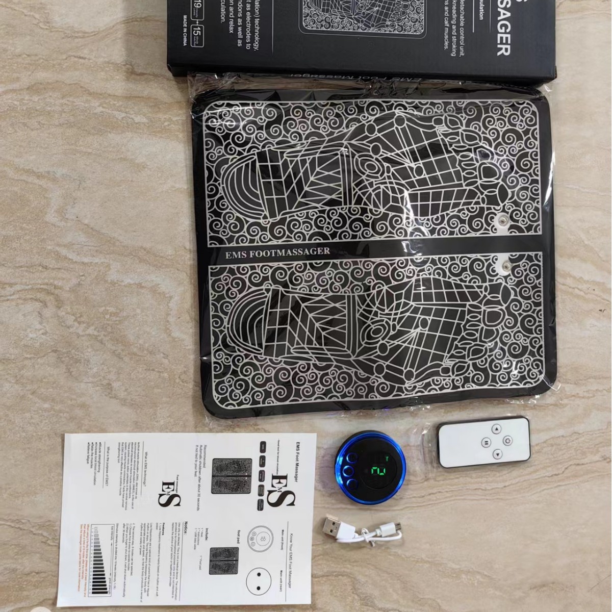 EMS foot pad intelligent acupuncture foot massage pad foot therapy pad acupoint pulse instrument foot leg current massager